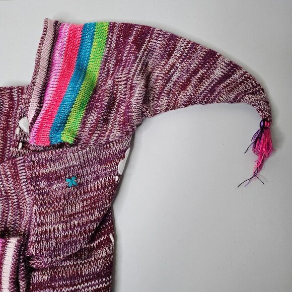 Kids Alpaca Wool Knit Zip Up Sweater Jacket Hood Cactus Animals Made In Peru - Picture 5 of 6